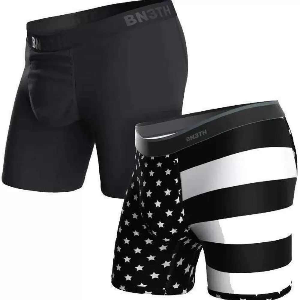 BN3TH Men's Underwear^Black Independence Classic 2 Pack Boxer Brief