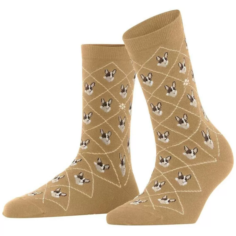 Burlington Women's Socks^Beige Corgi Socks