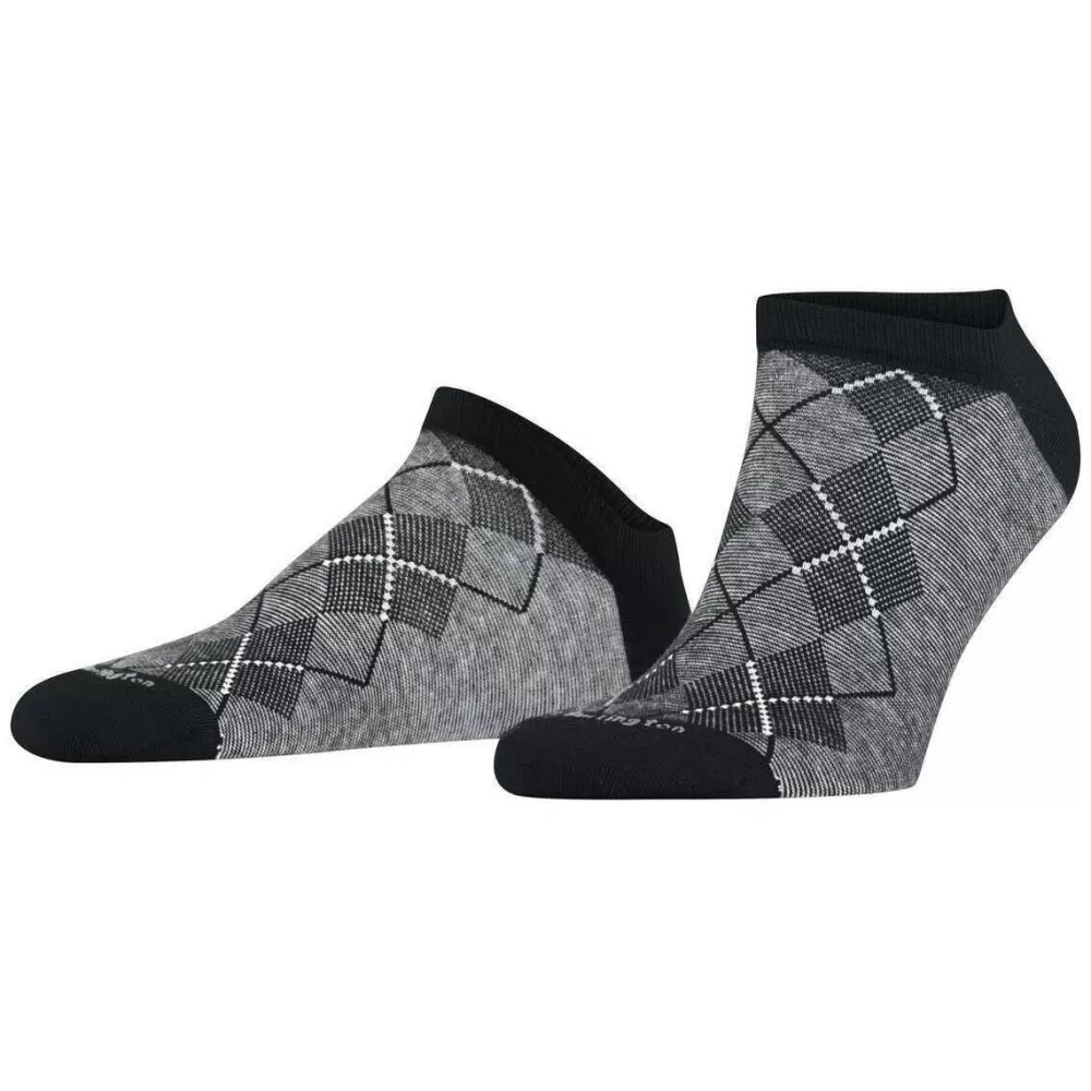 Burlington Men's Socks^Black Carrington Sneaker Socks
