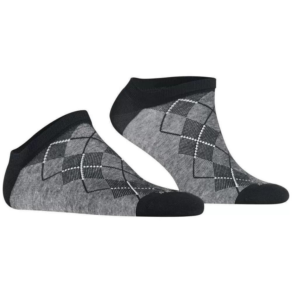 Burlington Men's Socks^Black Carrington Sneaker Socks