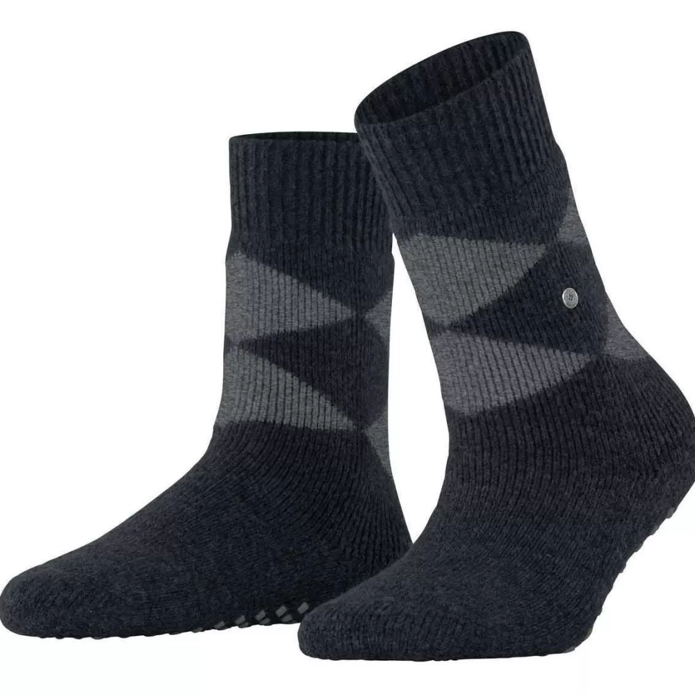 Burlington Women's Socks^Black Cosy Argyle Socks
