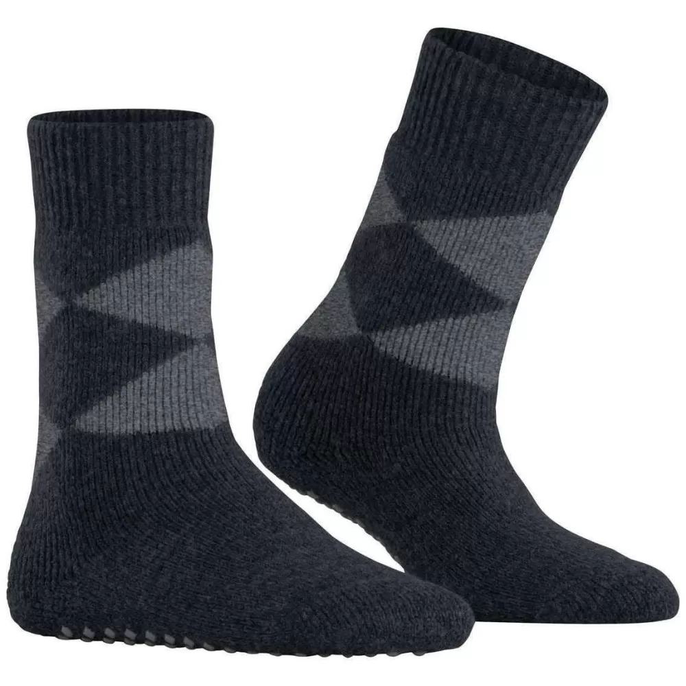 Burlington Women's Socks^Black Cosy Argyle Socks