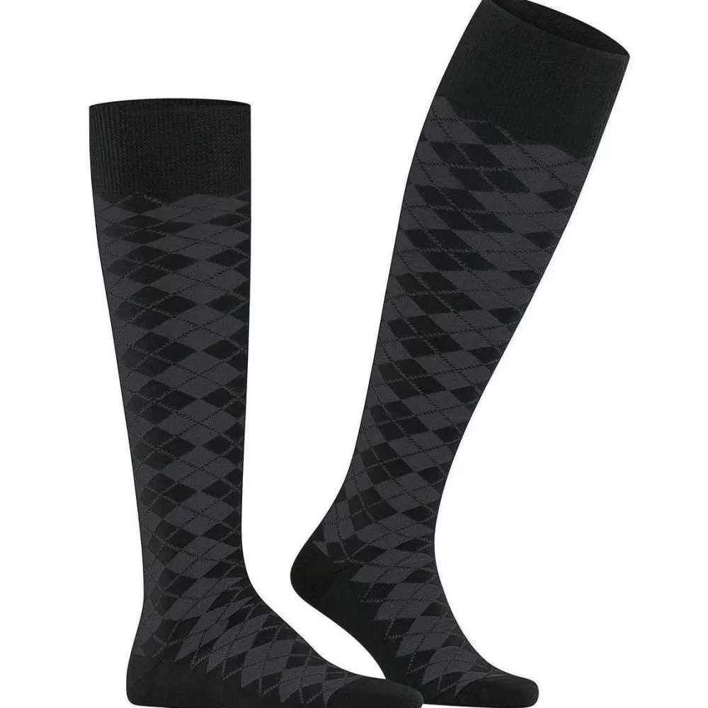 Burlington Men's Socks^Black Leyton Knee High Socks
