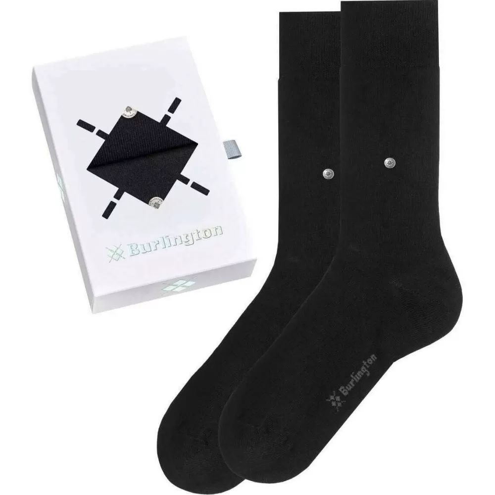 Burlington Men's Socks^Black Plain Basic Gift Box Socks