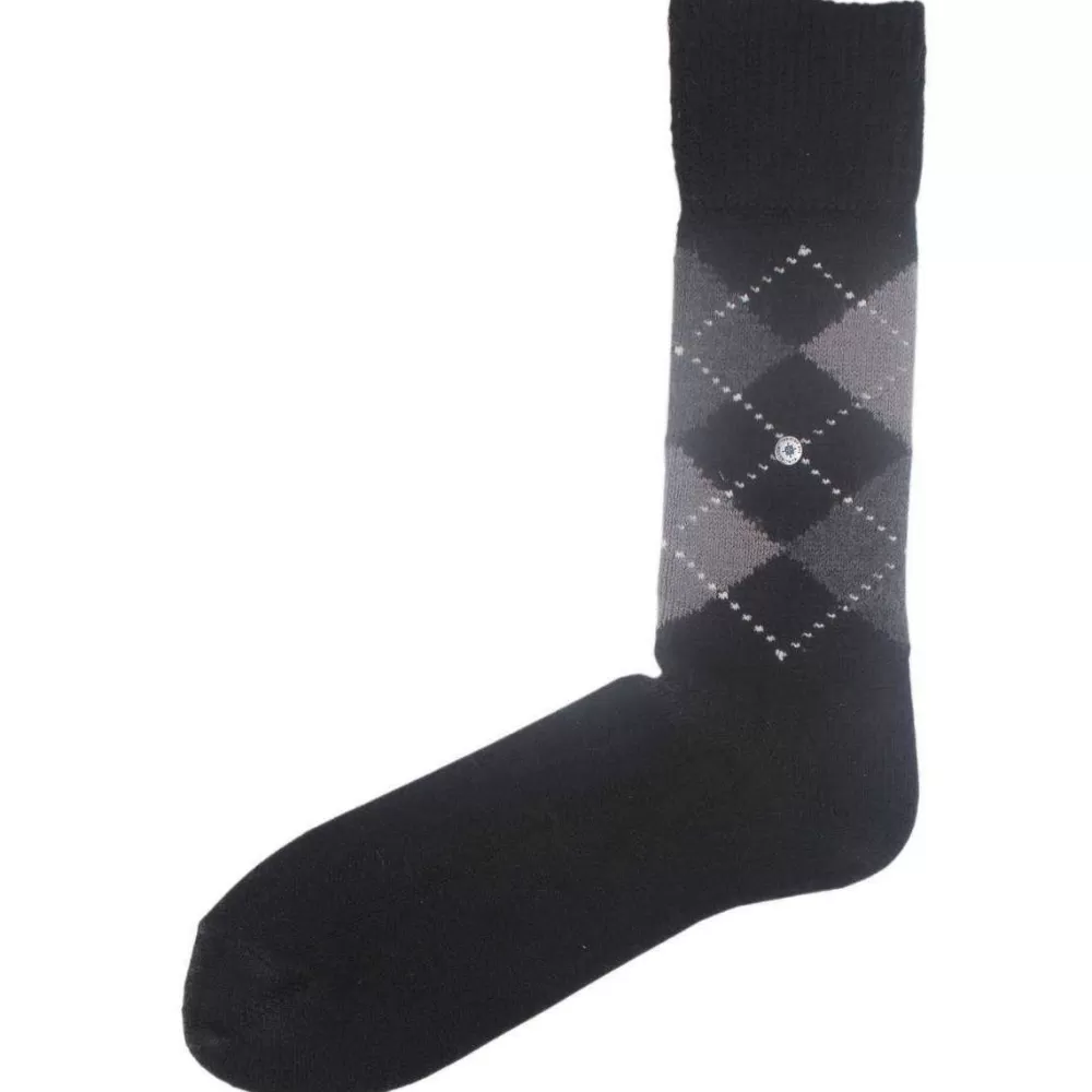Burlington Men's Socks^Black Preston Argyle Socks