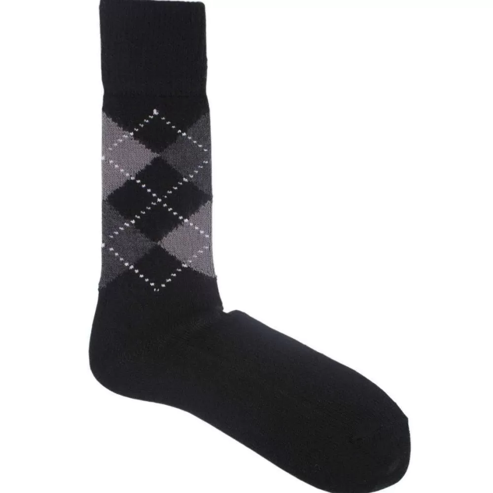 Burlington Men's Socks^Black Preston Argyle Socks