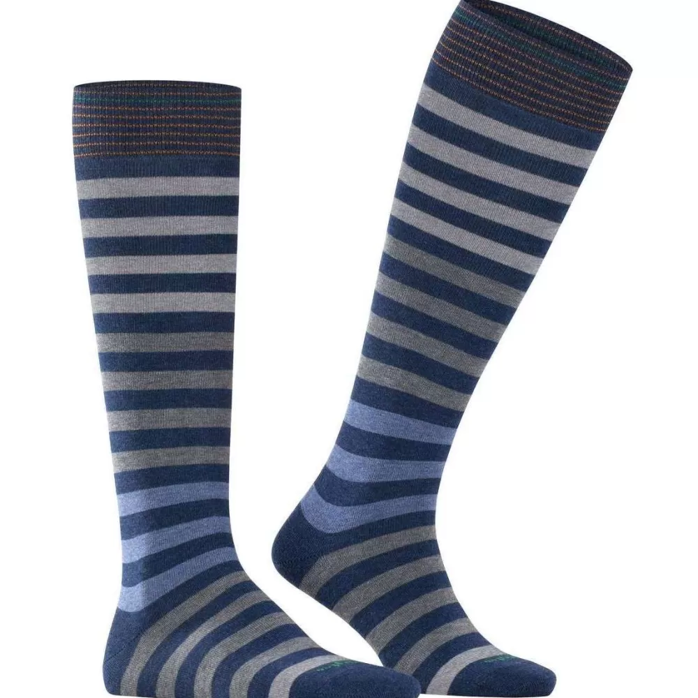 Burlington Men's Socks^Blue Blackpool Knee High Socks