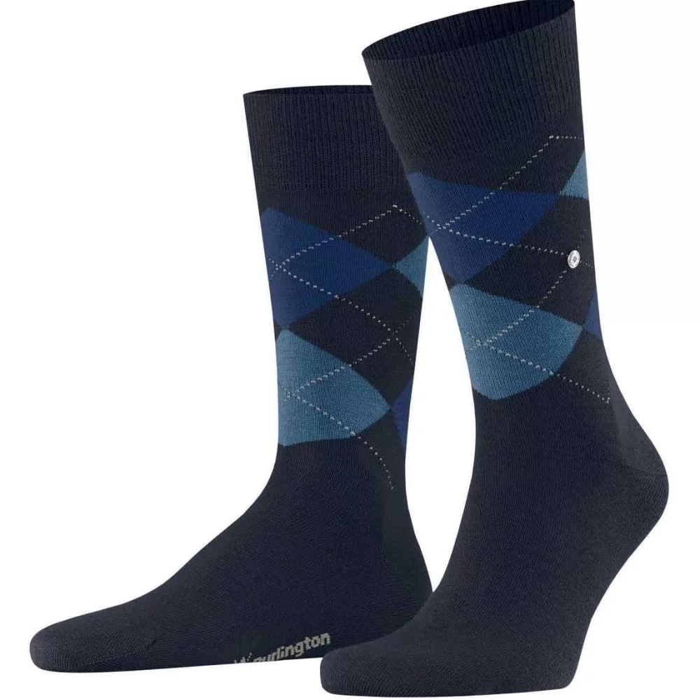 Burlington Men's Socks^Blue Edinburgh Socks