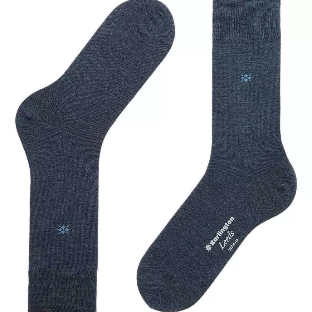 Burlington Men's Socks^Blue Leeds Socks
