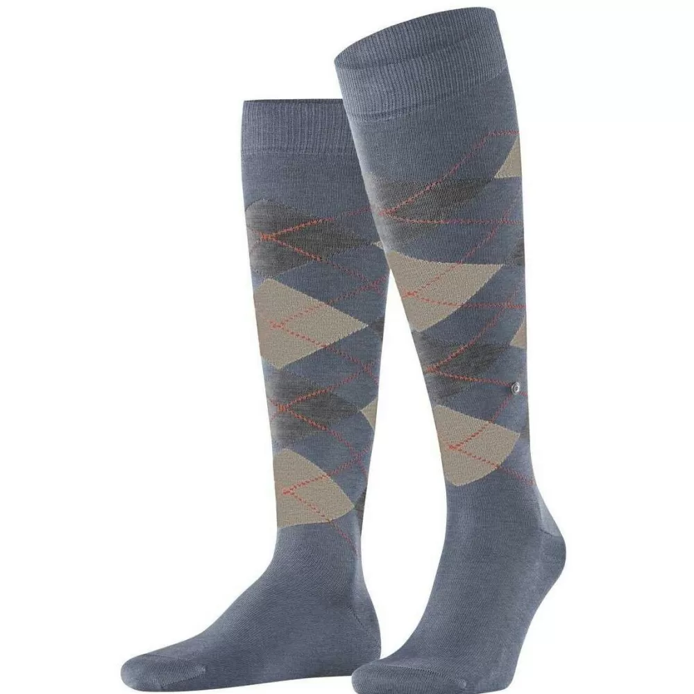 Burlington Men's Socks^Blue Manchester Knee High Socks