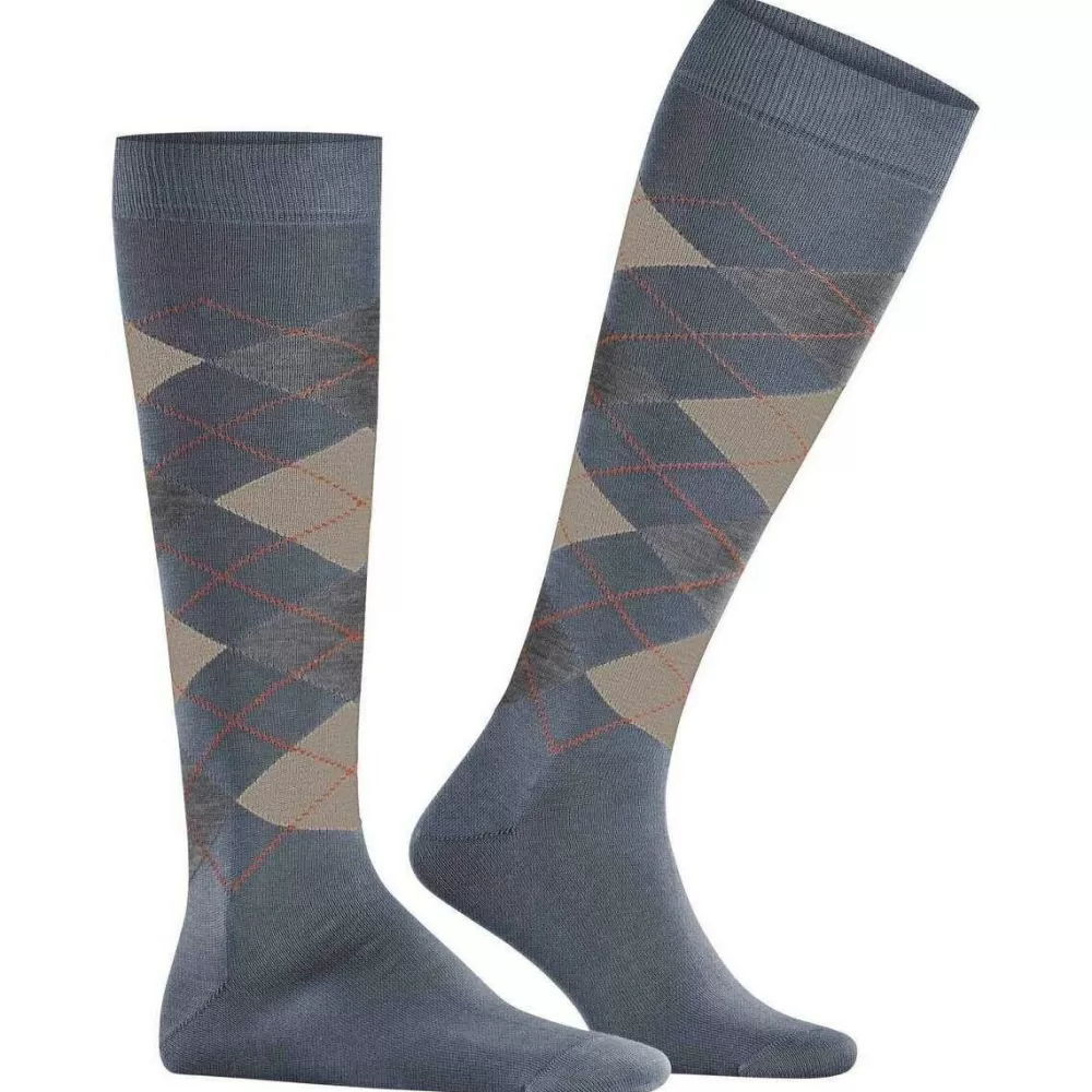 Burlington Men's Socks^Blue Manchester Knee High Socks