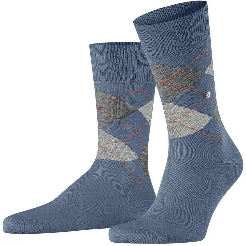 Burlington Men's Socks^Blue Manchester Socks