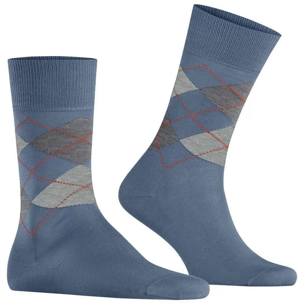 Burlington Men's Socks^Blue Manchester Socks