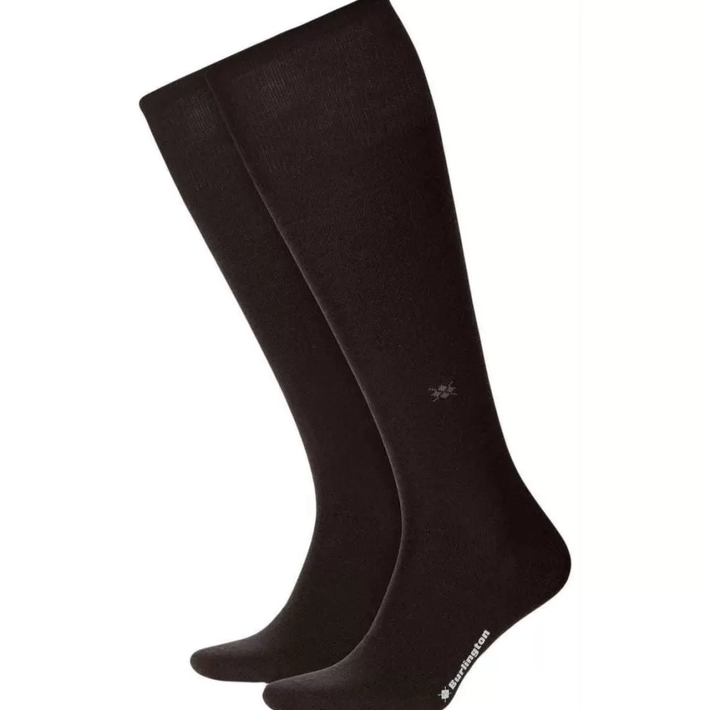 Burlington Men's Socks^Brown Leeds Knee High Socks