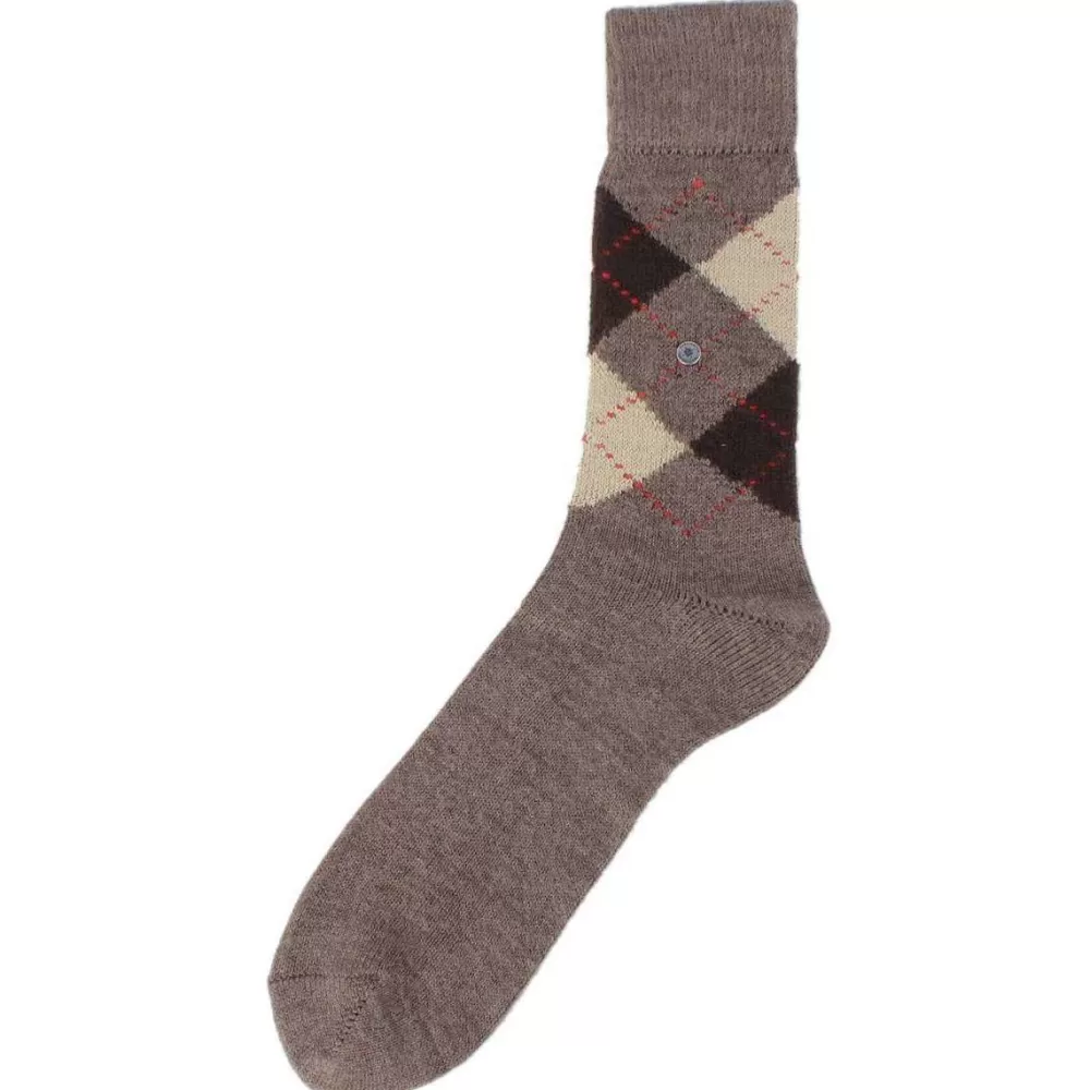 Burlington Men's Socks^Brown Preston Argyle Socks
