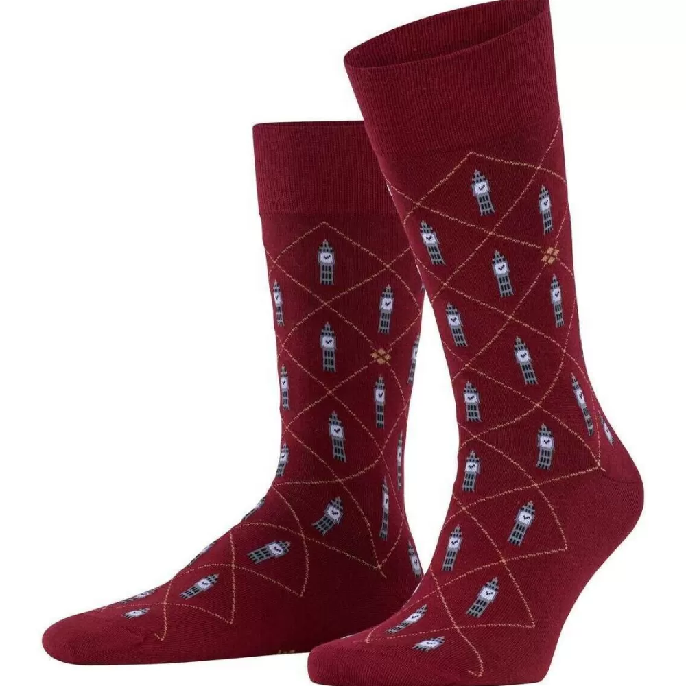 Burlington Men's Socks^Burgundy Big Ben Socks