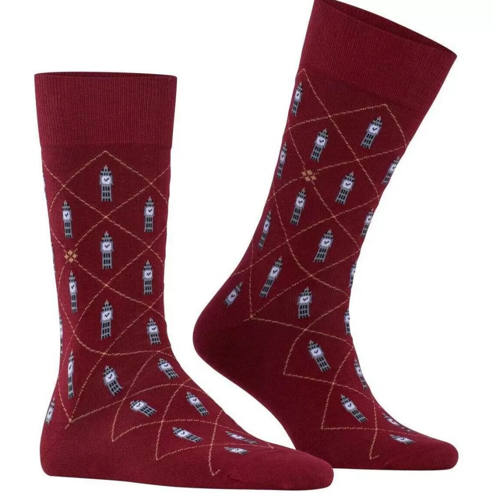 Burlington Men's Socks^Burgundy Big Ben Socks