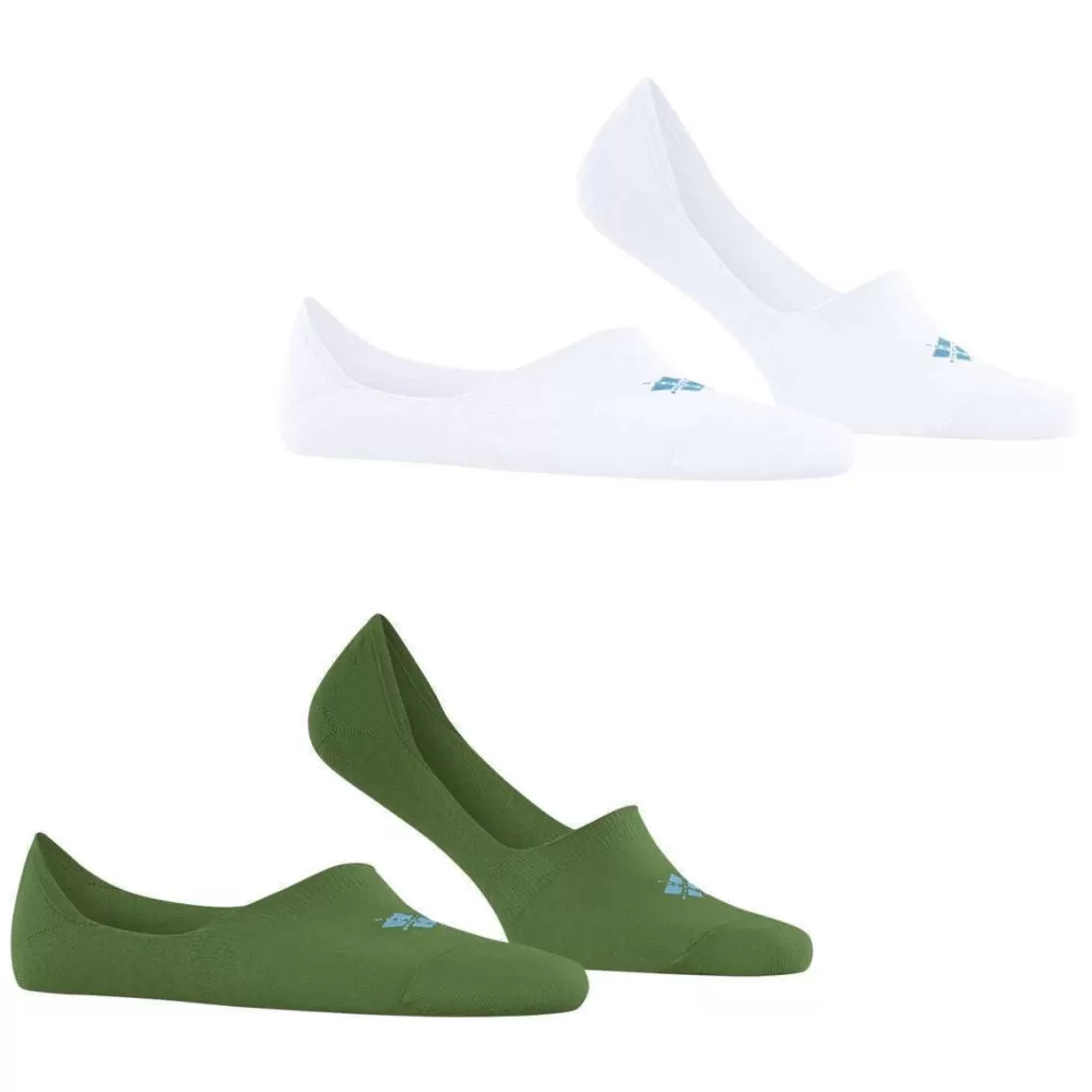 Burlington Men's Socks^Green Everyday 2 Pack No Show Socks