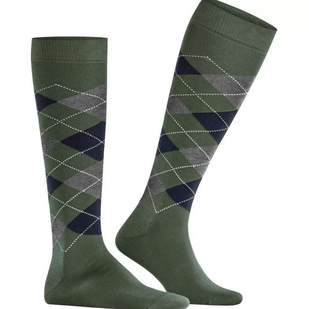 Burlington Men's Socks^Green Manchester Knee High Socks