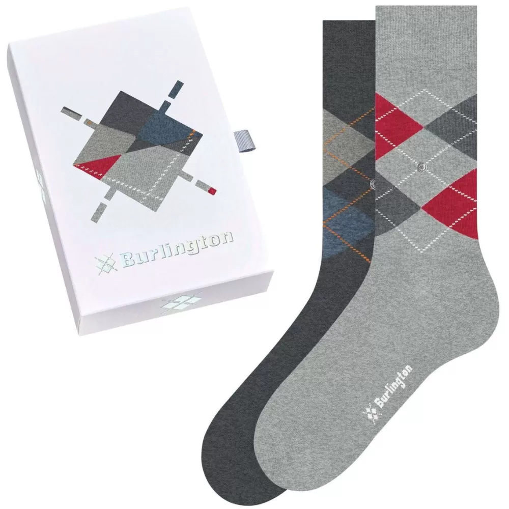 Burlington Men's Socks^Grey Basic Gift Box Socks