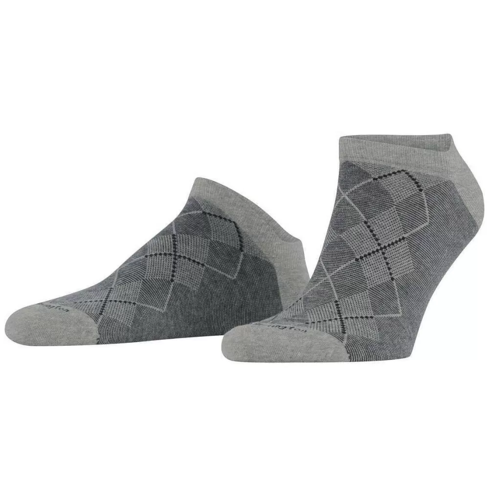 Burlington Men's Socks^Grey Carrington Sneaker Socks
