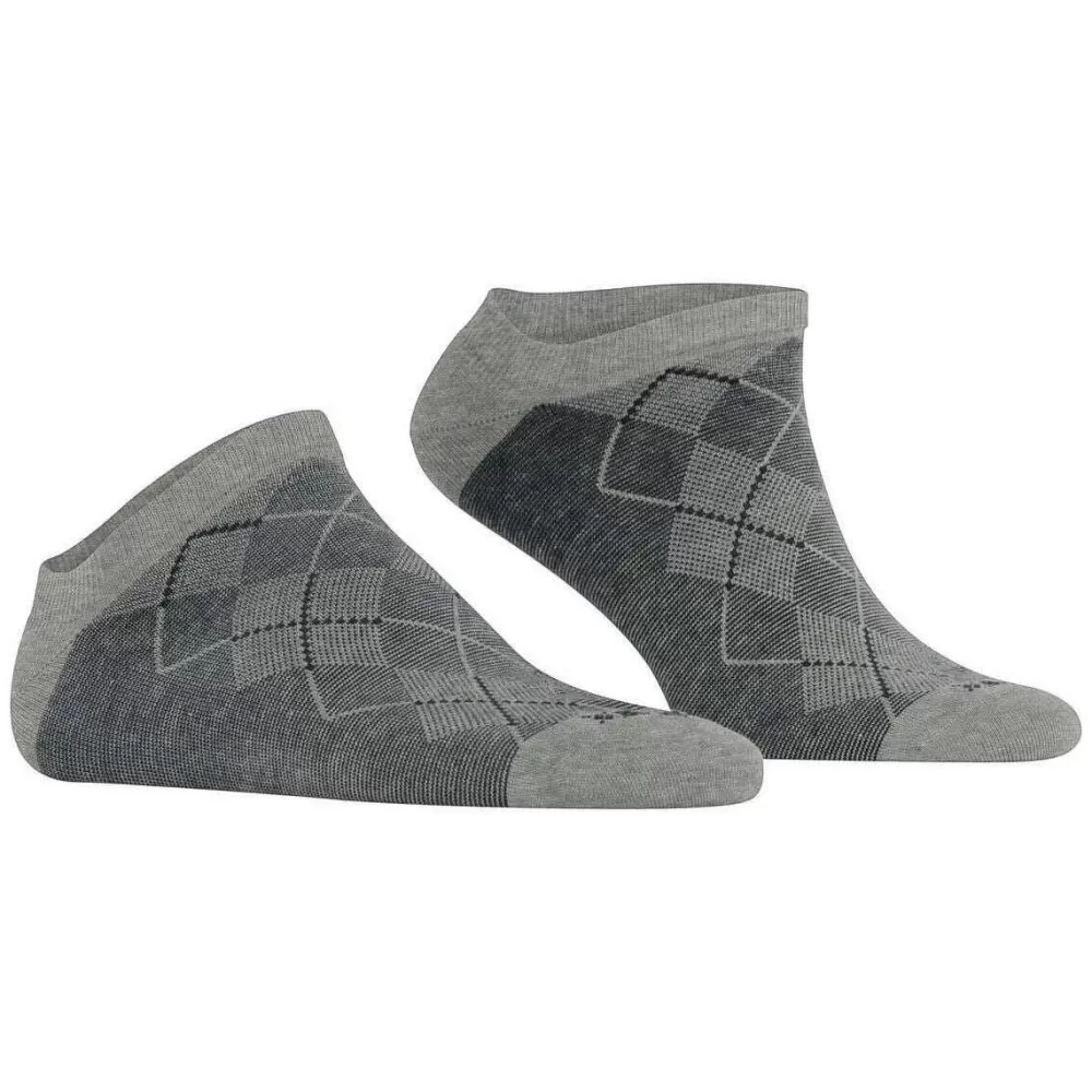 Burlington Men's Socks^Grey Carrington Sneaker Socks