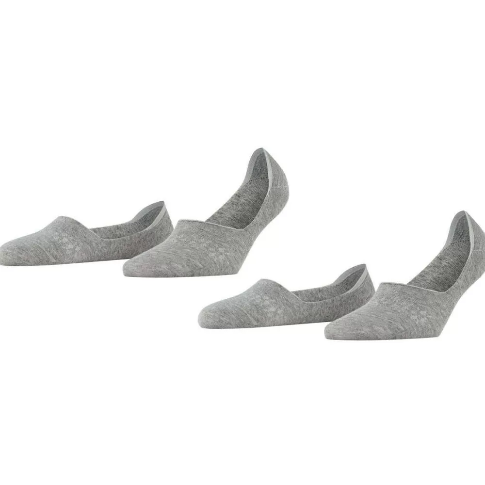 Burlington Women's Socks^Grey Everyday Invisible 2 Pack Socks