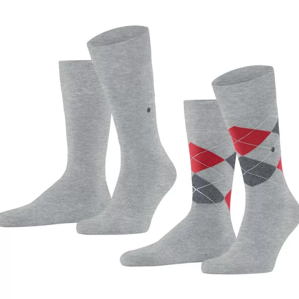 Burlington Men's Socks^Grey Everyday Mix 2 Pack Socks