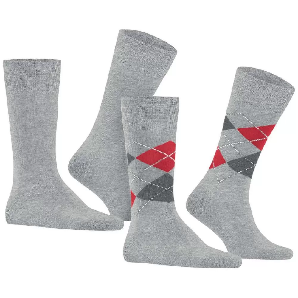Burlington Men's Socks^Grey Everyday Mix 2 Pack Socks