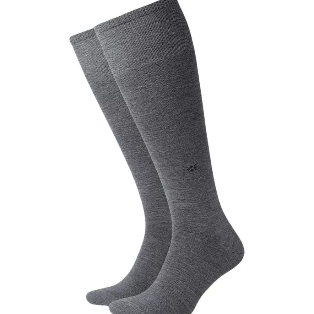 Burlington Men's Socks^Grey Leeds Knee High Socks
