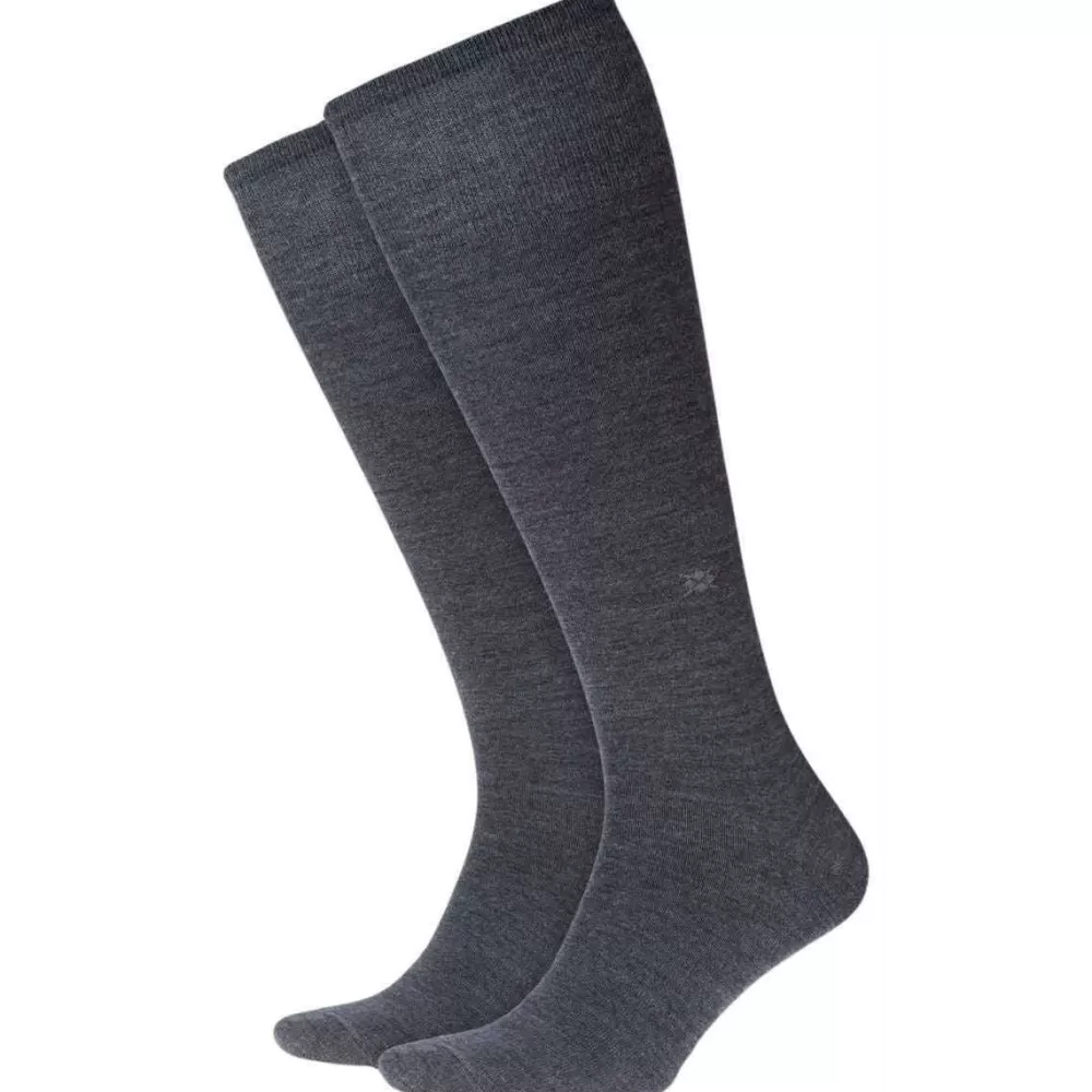 Burlington Men's Socks^Grey Leeds Knee High Socks