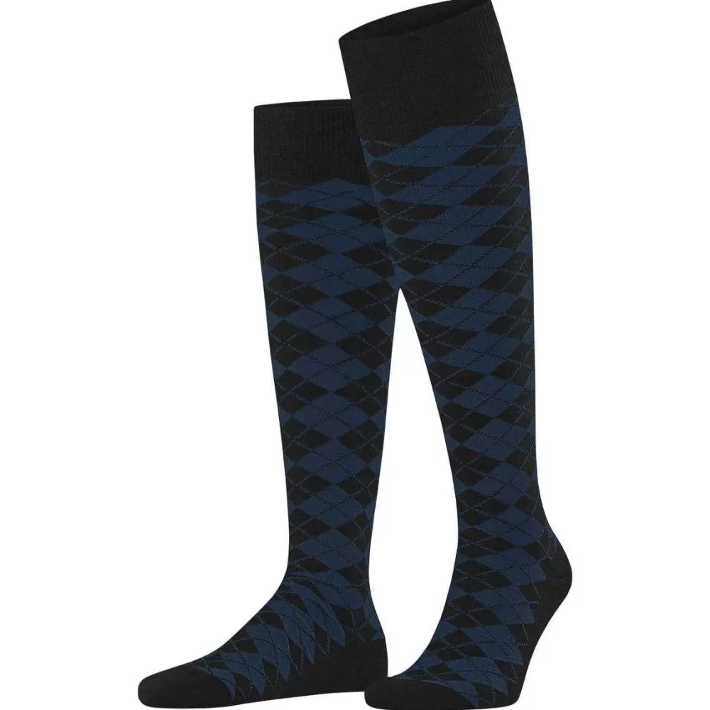 Burlington Men's Socks^Grey Leyton Knee High Socks