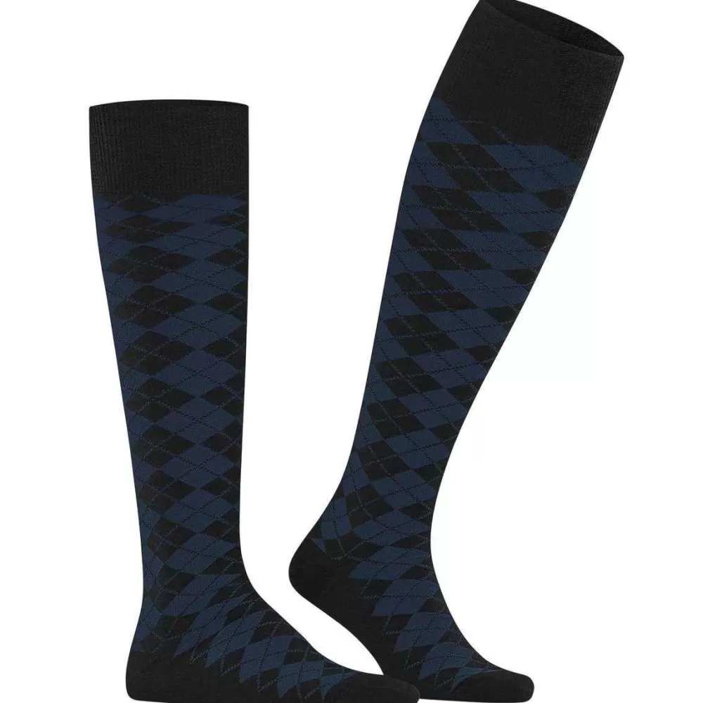 Burlington Men's Socks^Grey Leyton Knee High Socks