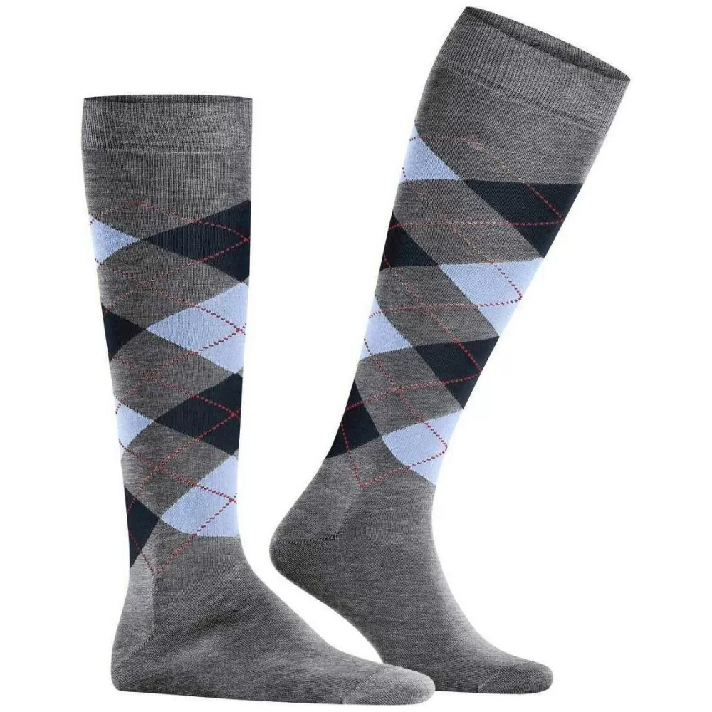 Burlington Men's Socks^Grey Manchester Knee High Socks