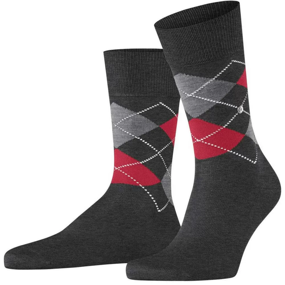 Burlington Men's Socks^Grey Manchester Socks
