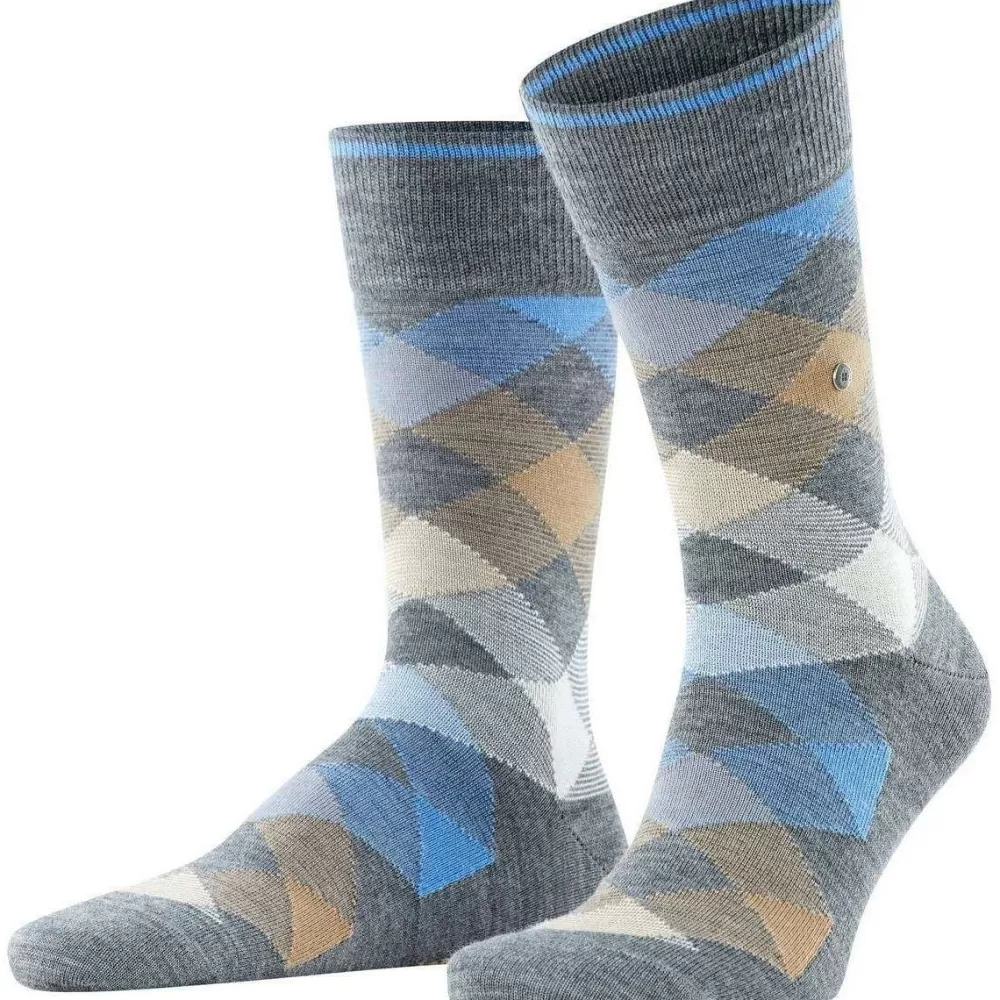Burlington Men's Socks^Grey Newcastle Socks