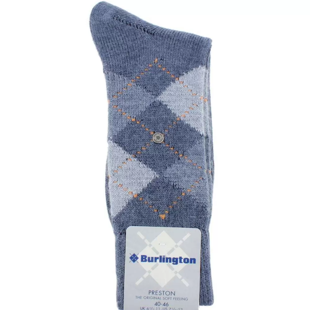 Burlington Men's Socks^Grey Preston Argyle Socks