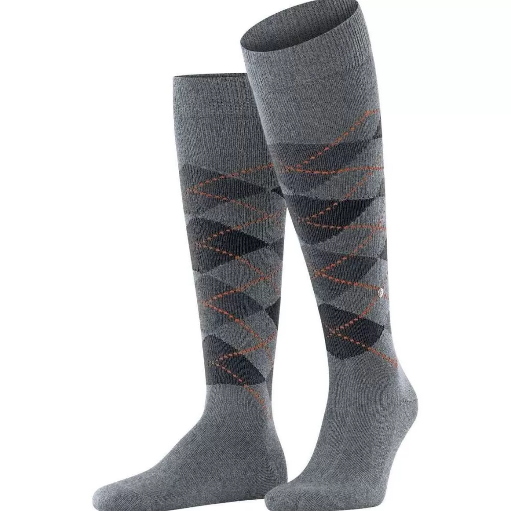 Burlington Men's Socks^Grey Preston Knee High Socks