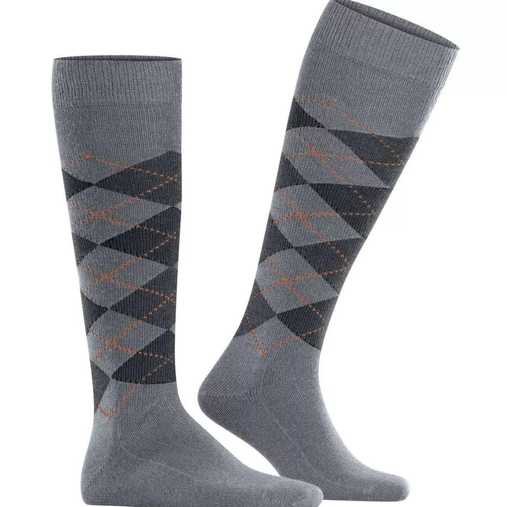 Burlington Men's Socks^Grey Preston Knee High Socks