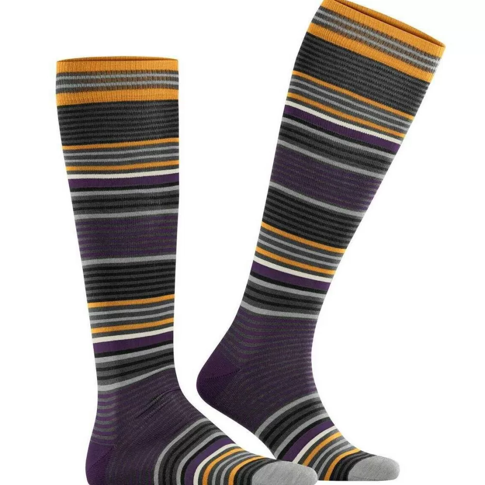 Burlington Men's Socks^Grey Stripe Knee High Socks