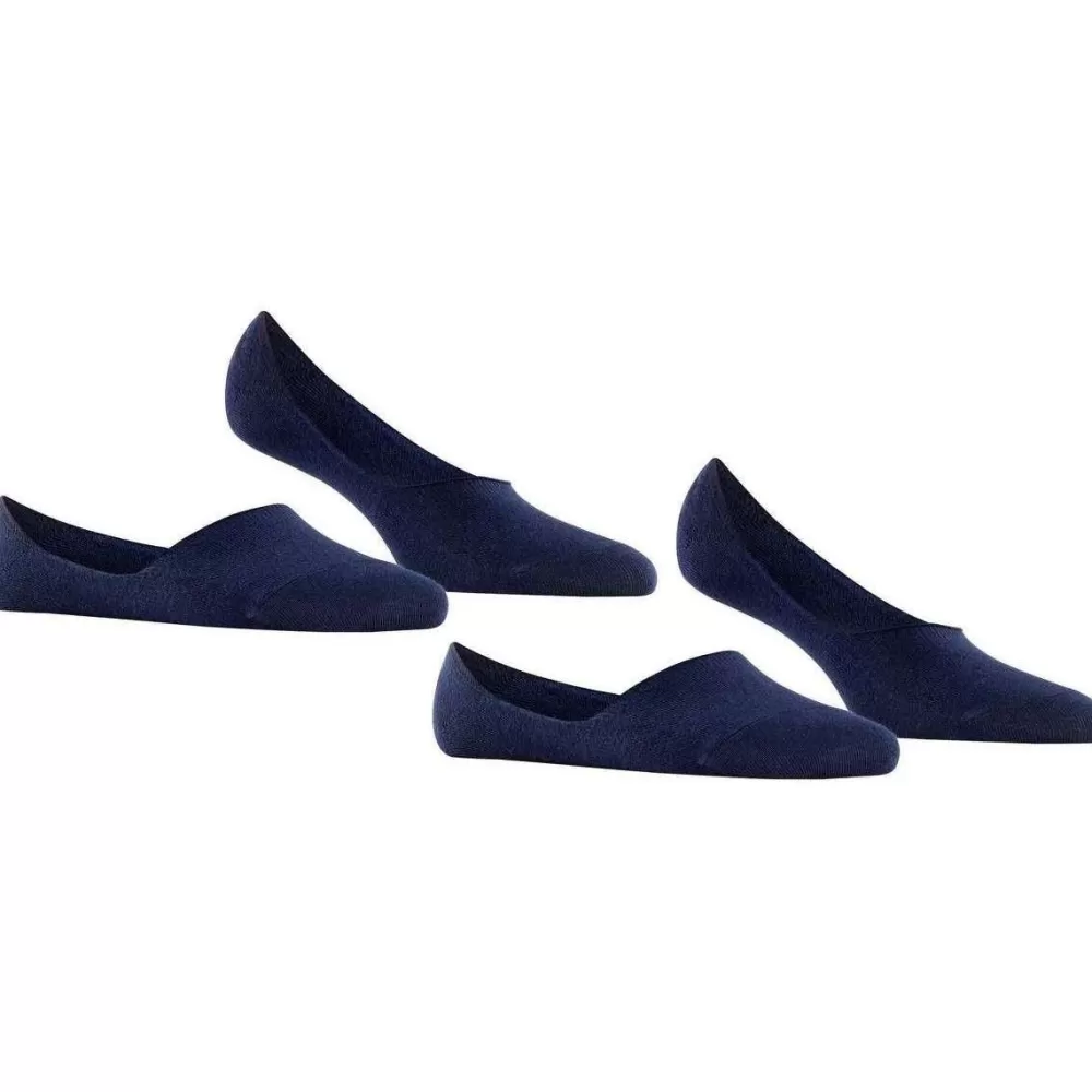 Burlington Women's Socks^Navy Everyday Invisible 2 Pack Socks
