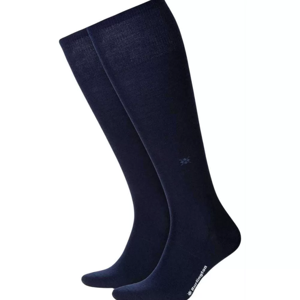 Burlington Men's Socks^Navy Leeds Knee High Socks
