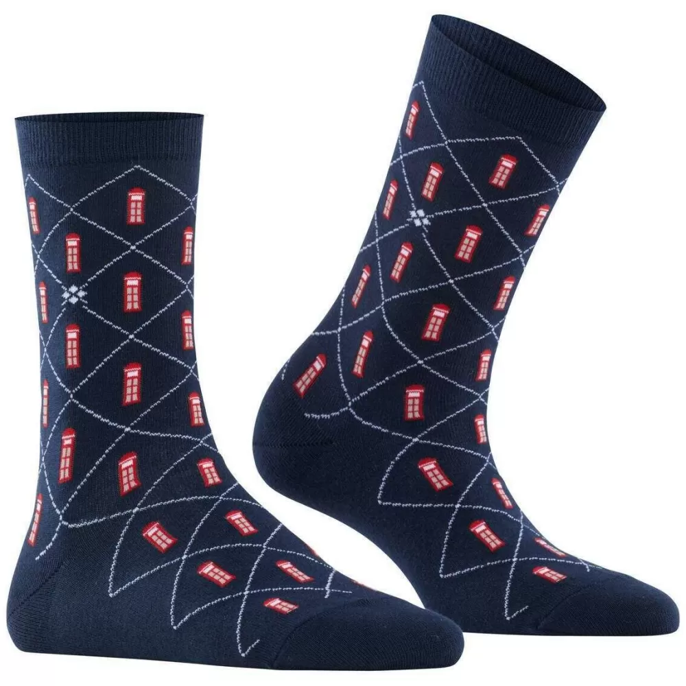 Burlington Women's Socks^Navy Phone Booth Socks