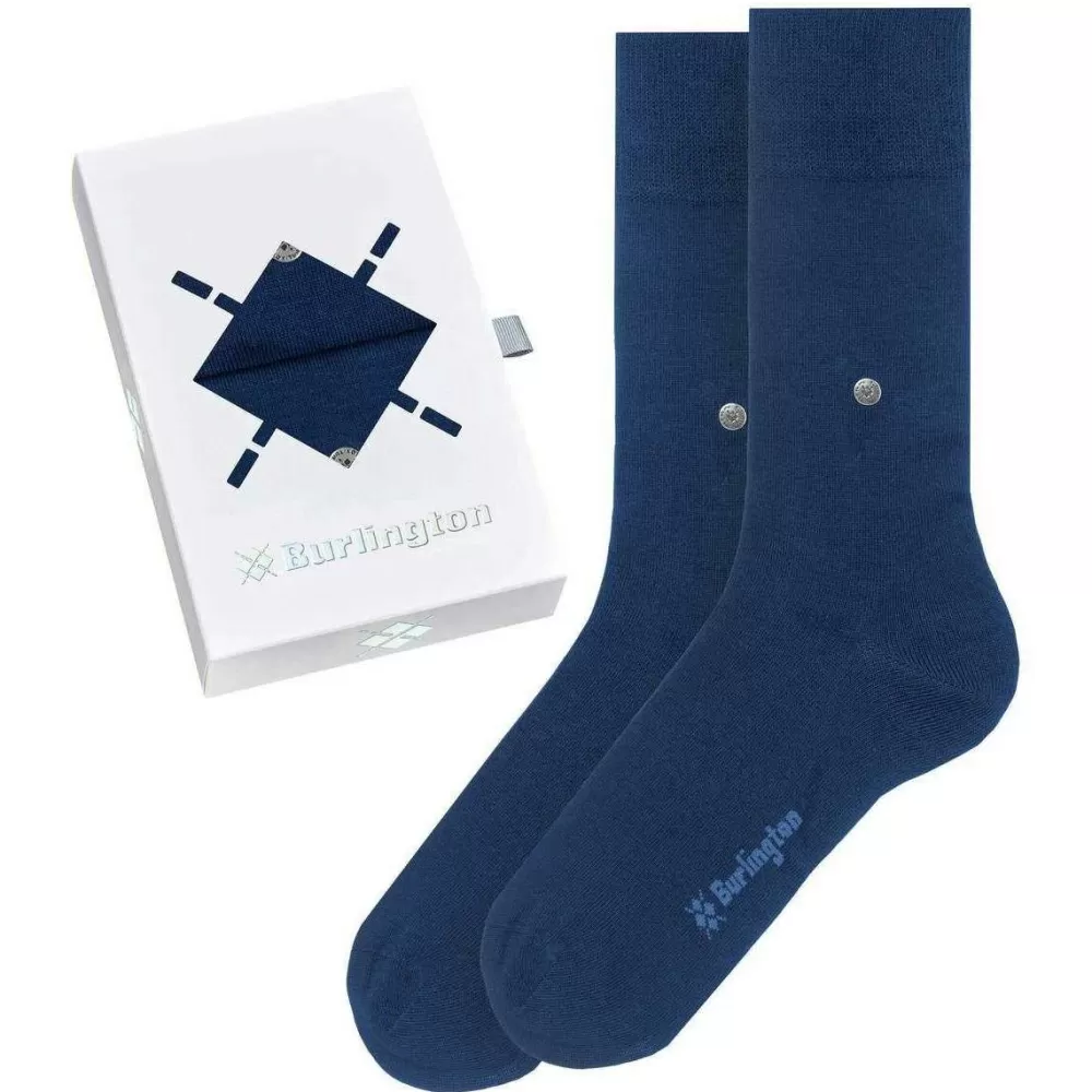 Burlington Men's Socks^Navy Plain Basic Gift Box Socks