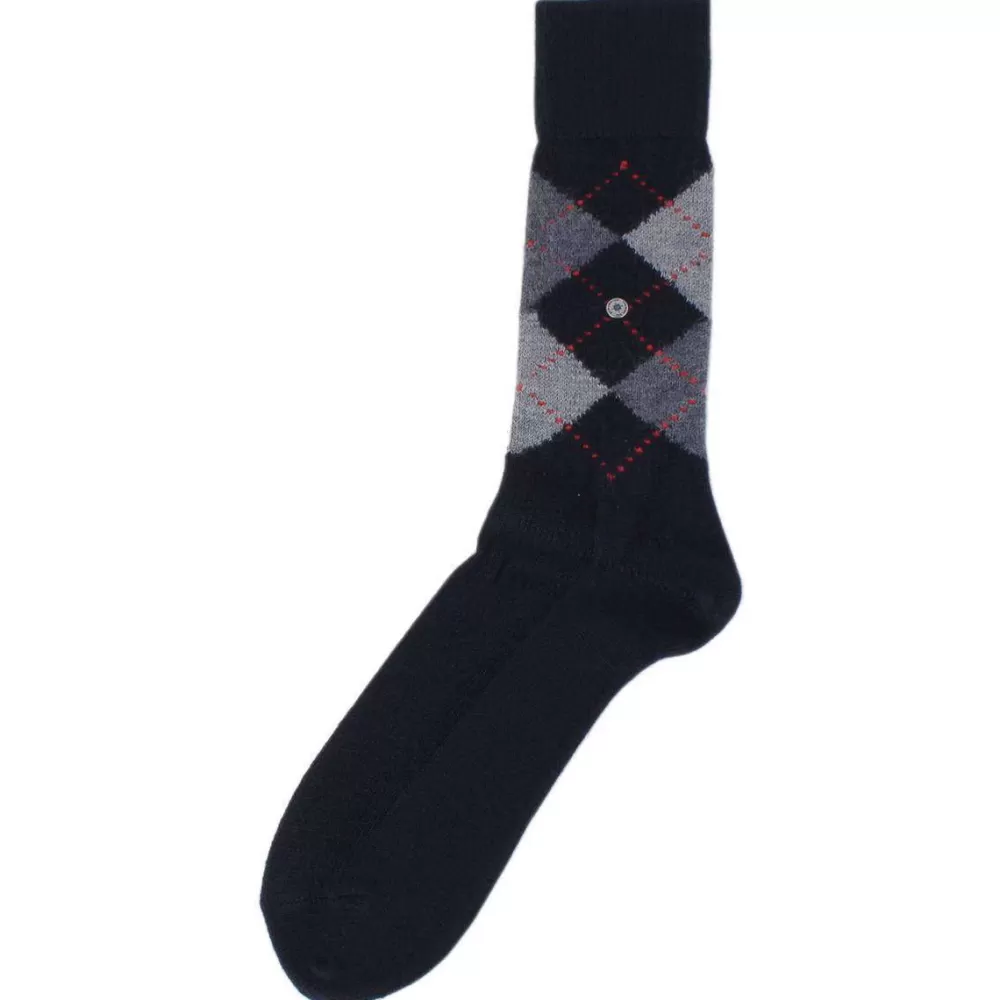 Burlington Men's Socks^Navy Preston Argyle Socks