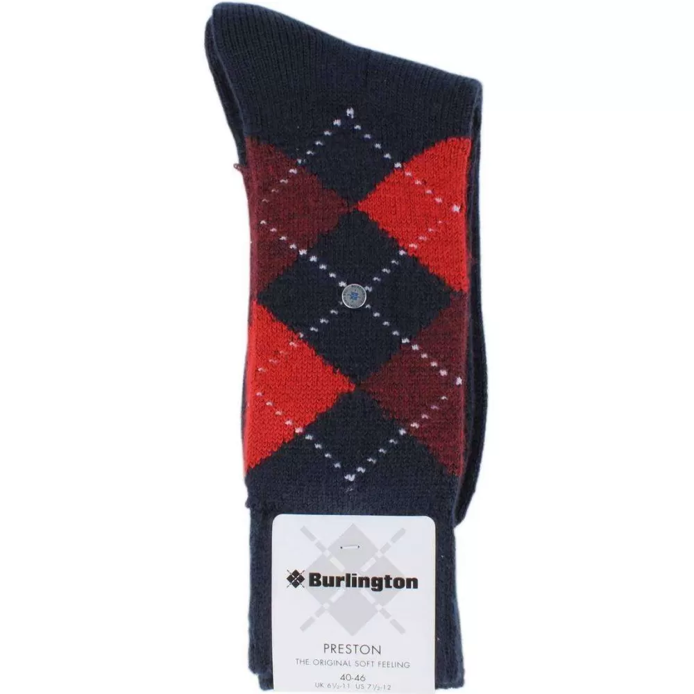 Burlington Men's Socks^Navy Preston Argyle Socks