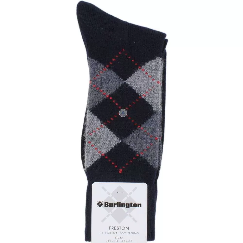 Burlington Men's Socks^Navy Preston Argyle Socks