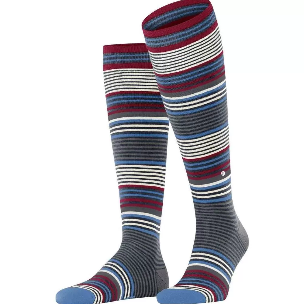 Burlington Men's Socks^Navy Stripe Knee High Socks