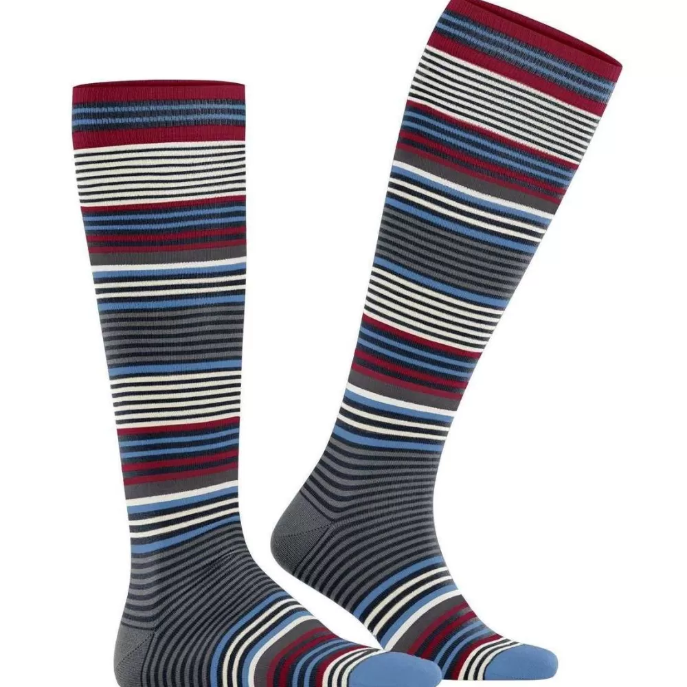 Burlington Men's Socks^Navy Stripe Knee High Socks