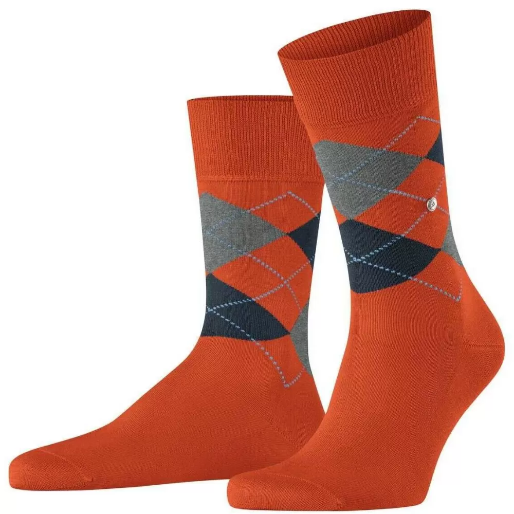 Burlington Men's Socks^Orange Manchester Socks
